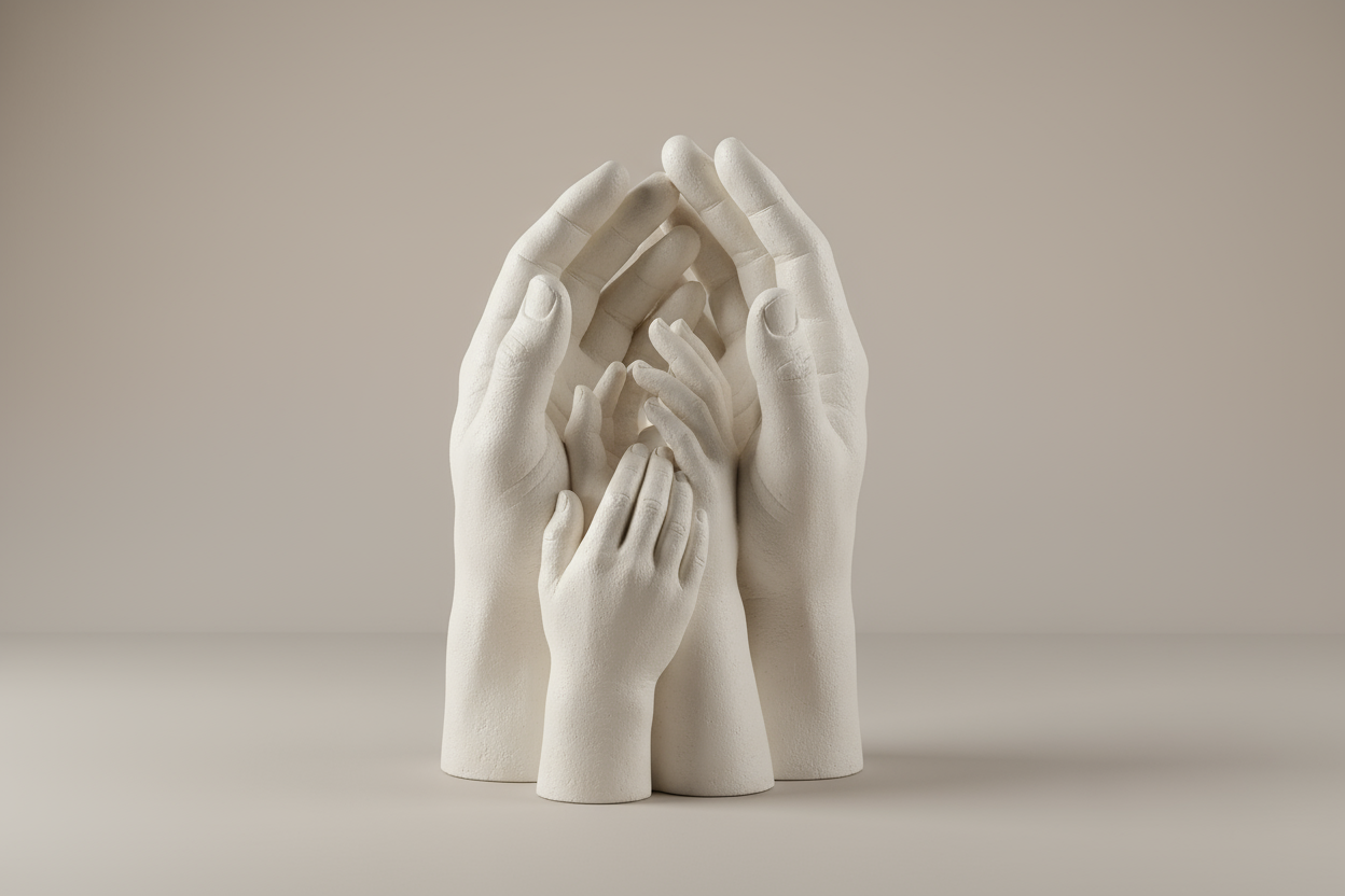 3d family hands casting 
